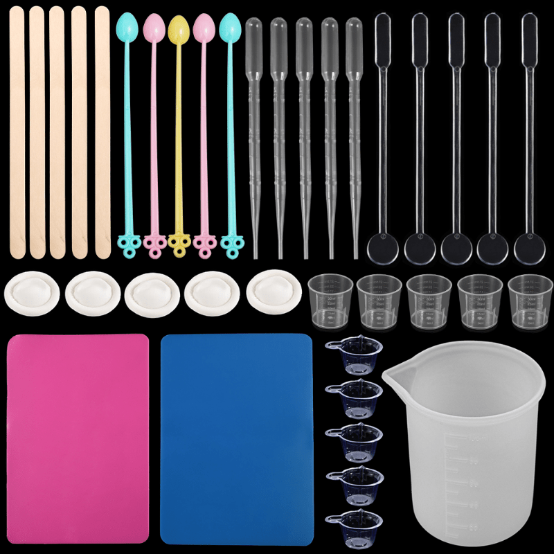DIY Resin Jewelry Making Kit with Silicone Stir Stick & Disposable Cups