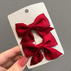 Girls Bow Hair Clips Set for Holiday Party