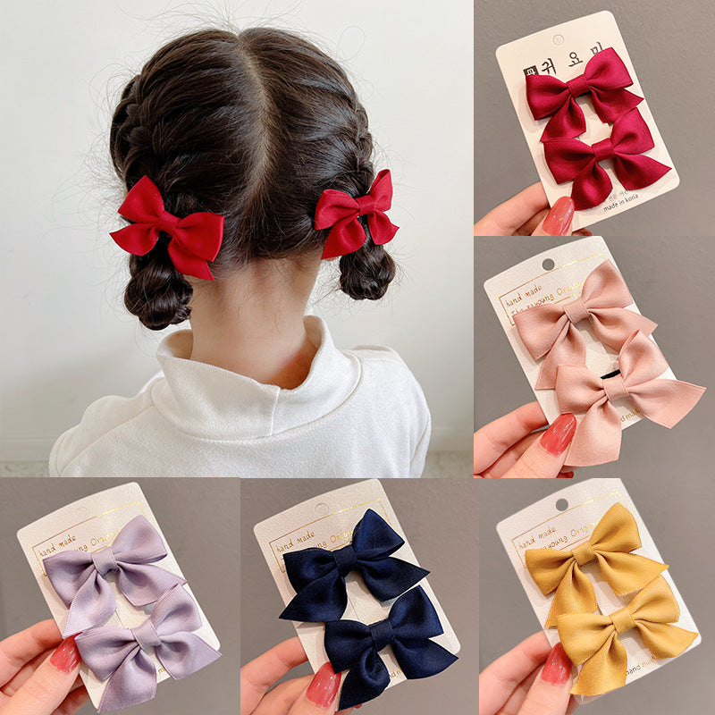 Girls Bow Hair Clips Set for Holiday Party