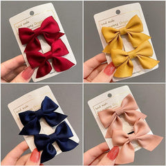 Girls Bow Hair Clips Set for Holiday Party