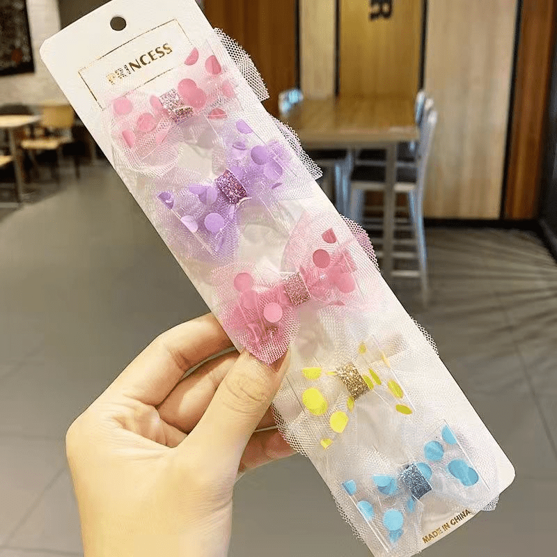 5pcs Cute Cartoon Bow Hair Clips for Girls