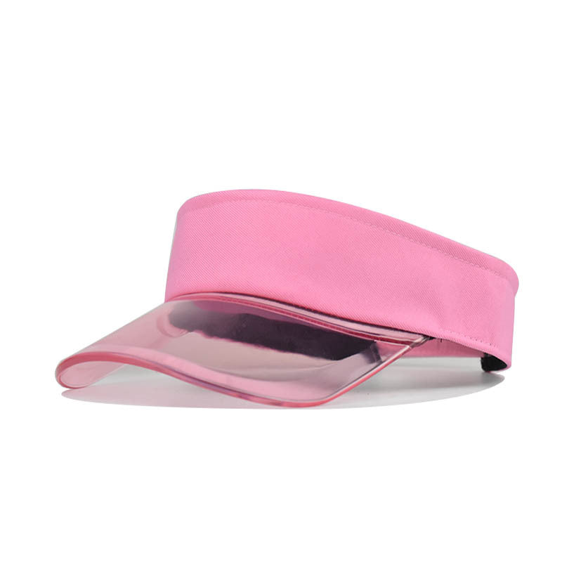 Transparent Stitching Summer Visor Hat PVC UV Protection Travel Beach Cap