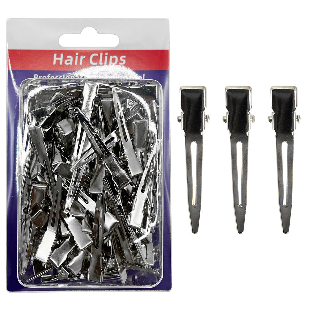 1pc Duck Billed Clip Silvery Hair Clip - Salon Accessories