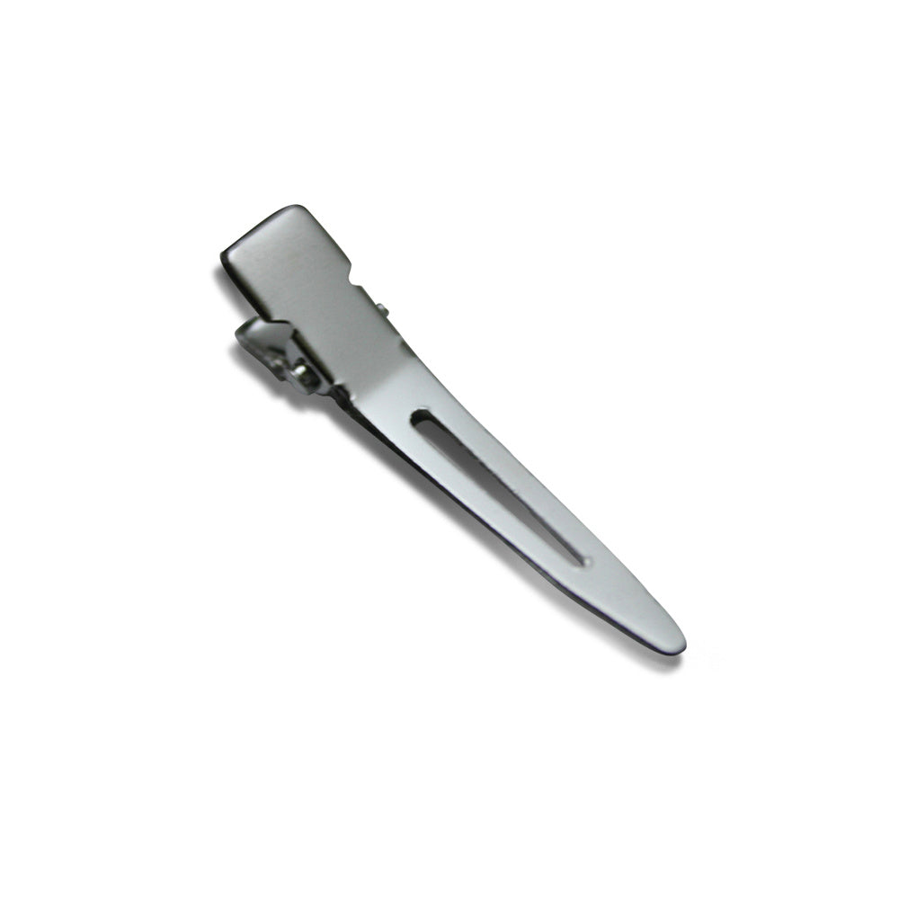 1pc Duck Billed Clip Silvery Hair Clip - Salon Accessories