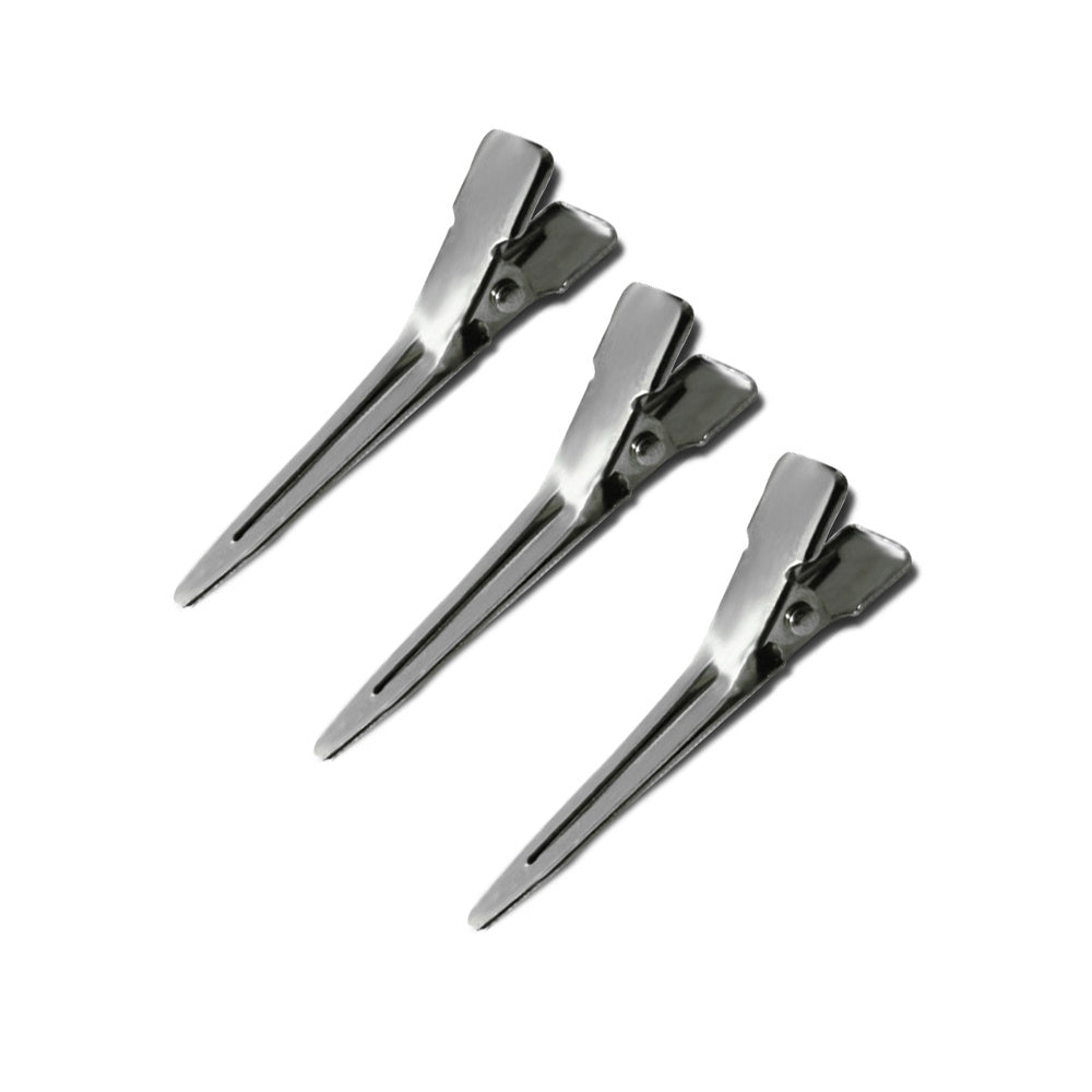 1pc Duck Billed Clip Silvery Hair Clip - Salon Accessories