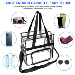 Clear Stadium Bag with Adjustable Strap Large Capacity