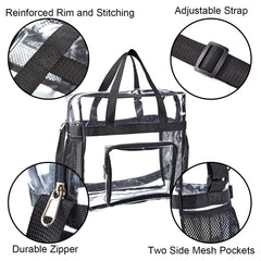 Clear Stadium Bag with Adjustable Strap Large Capacity