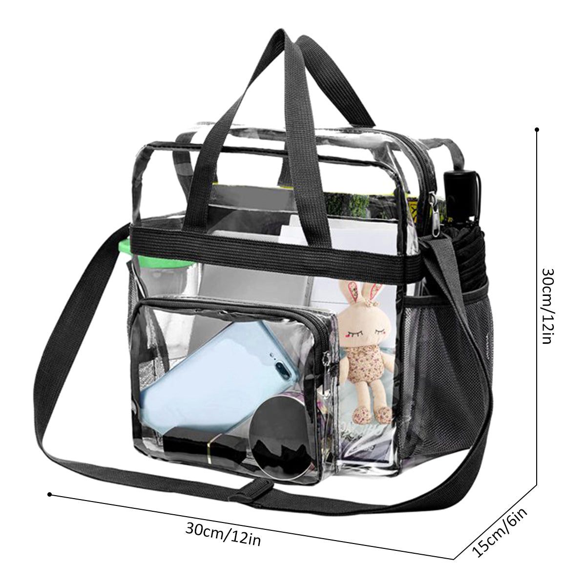 Clear Stadium Bag with Adjustable Strap Large Capacity