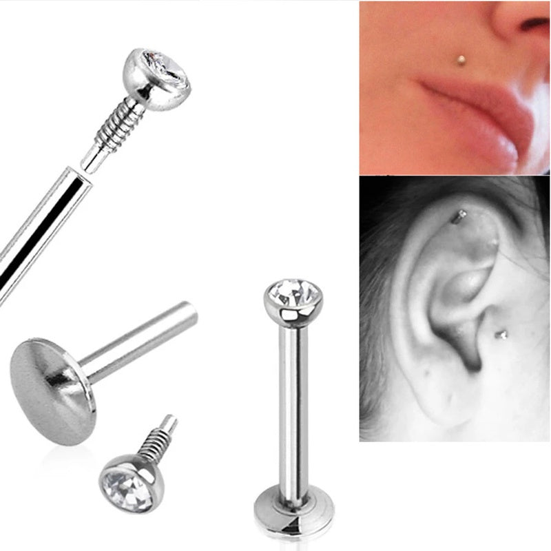 8pcs Titanium Rings Body Piercing Set Men