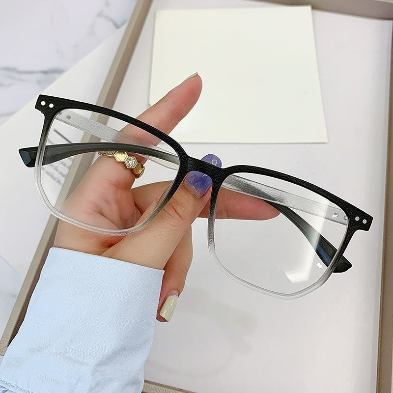 Gradient Square Frame Anti Light Reading Glasses