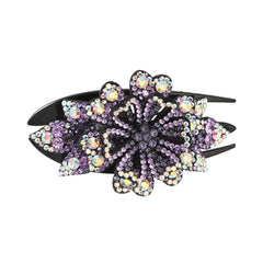 Crystal Flower Hair Claw Clip Rhinestone Retro Non Slip Strong Hold Grip