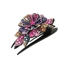Crystal Flower Hair Claw Clip Rhinestone Retro Non Slip Strong Hold Grip