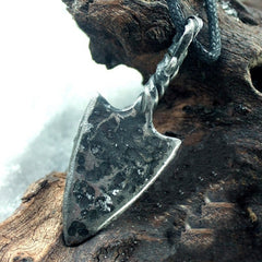 Vintage Viking Spear Pendant Necklace with Rune Engraving