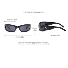 Y2K Wrap Around Sunglasses UV400 Moon Decor Glasses Cyberpunk Eyewear