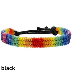 Hand Woven Rainbow Bracelet LGBT Gay Les Friendship Male Female