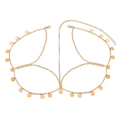 Boho Style Sequins Tassel Head Chain Crystal Headpiece