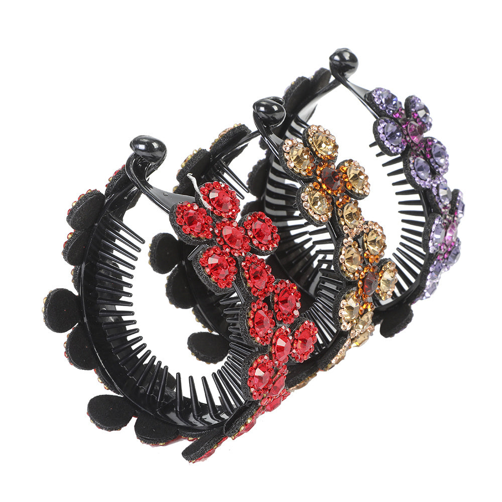 Sunflower & Rhinestone Hair Claw Banana Clip Hair Styling Accessory