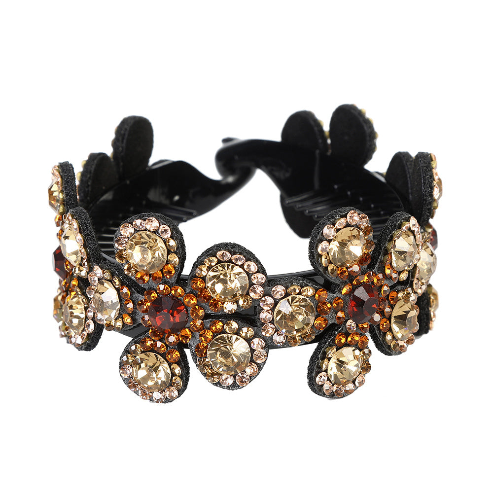 Sunflower & Rhinestone Hair Claw Banana Clip Hair Styling Accessory