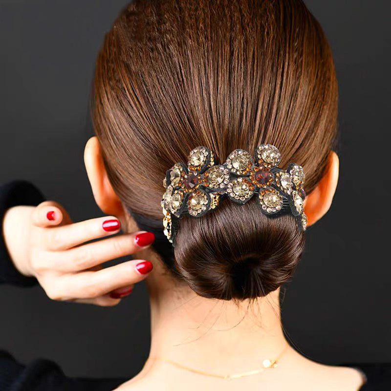 Sunflower & Rhinestone Hair Claw Banana Clip Hair Styling Accessory