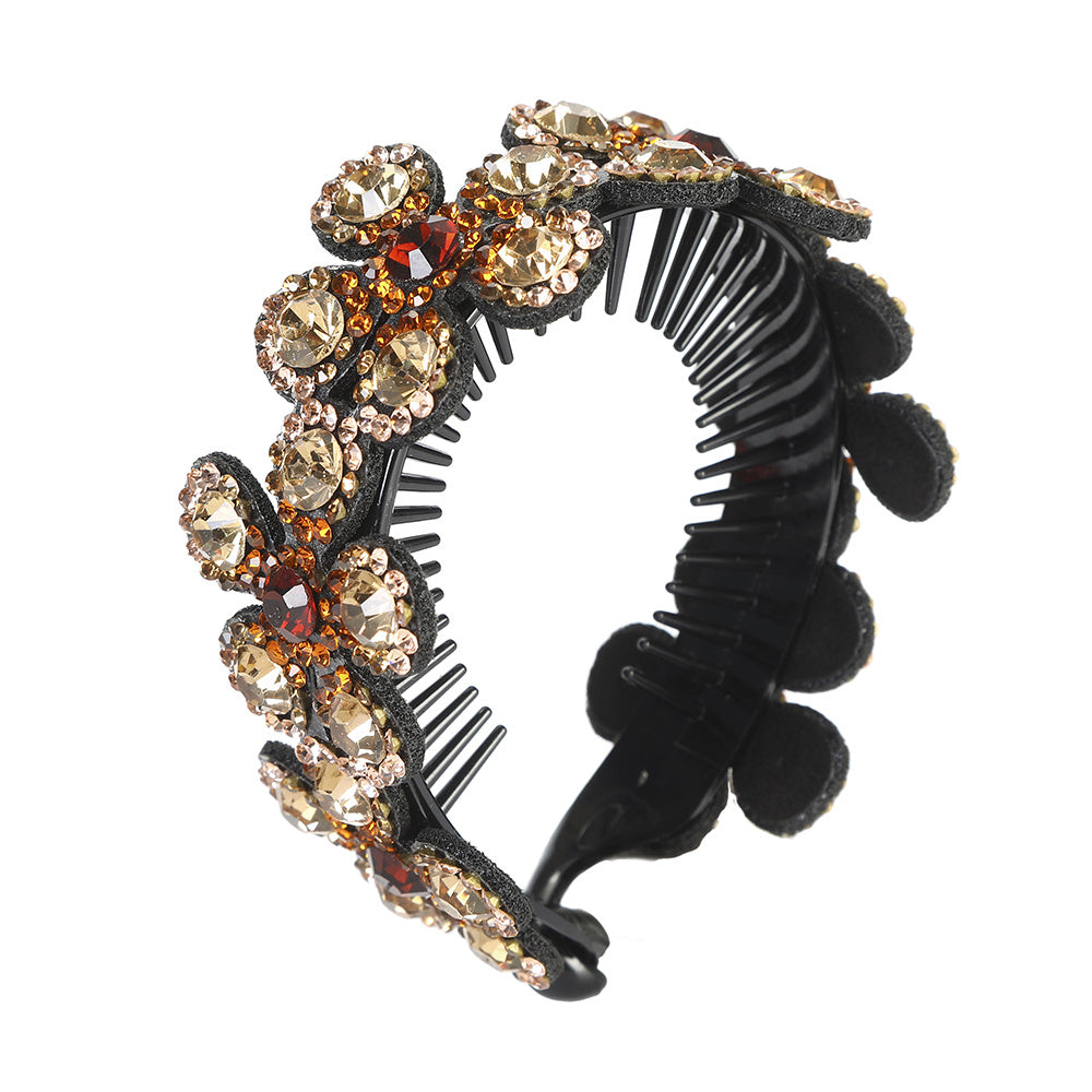 Sunflower & Rhinestone Hair Claw Banana Clip Hair Styling Accessory