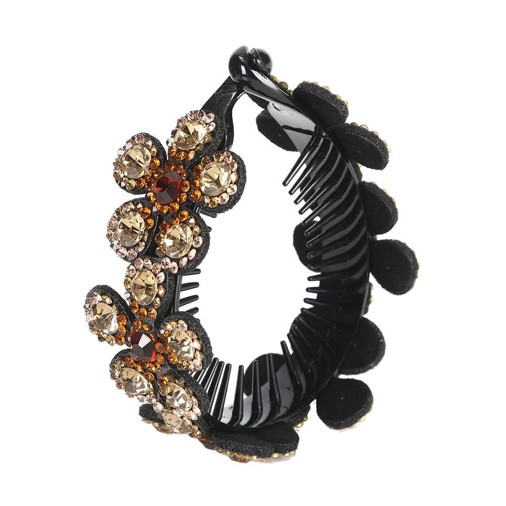 Sunflower & Rhinestone Hair Claw Banana Clip Hair Styling Accessory