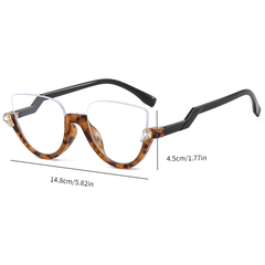 Clear Lens Glasses Rhinestone Decor Anti Light Photo Booth Props Glasses