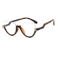 Clear Lens Glasses Rhinestone Decor Anti Light Photo Booth Props Glasses
