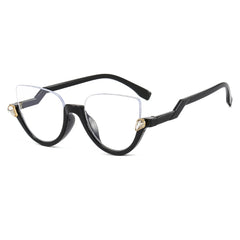 Clear Lens Glasses Rhinestone Decor Anti Light Photo Booth Props Glasses