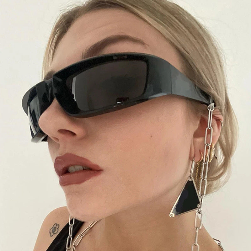 Y2K Wrap Around Sunglasses Futuristic Outdoor Eyewear UV400