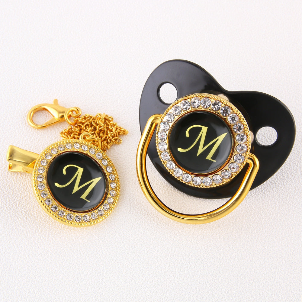 Cute 26 Letter Pacifier Chain Clip for Baby Necklace