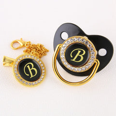 Cute 26 Letter Pacifier Chain Clip for Baby Necklace