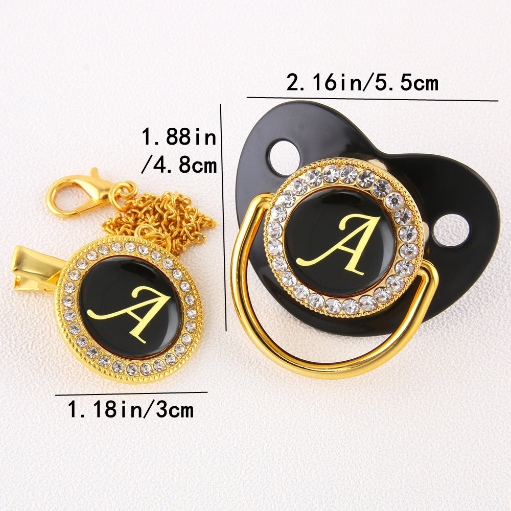 Cute 26 Letter Pacifier Chain Clip for Baby Necklace
