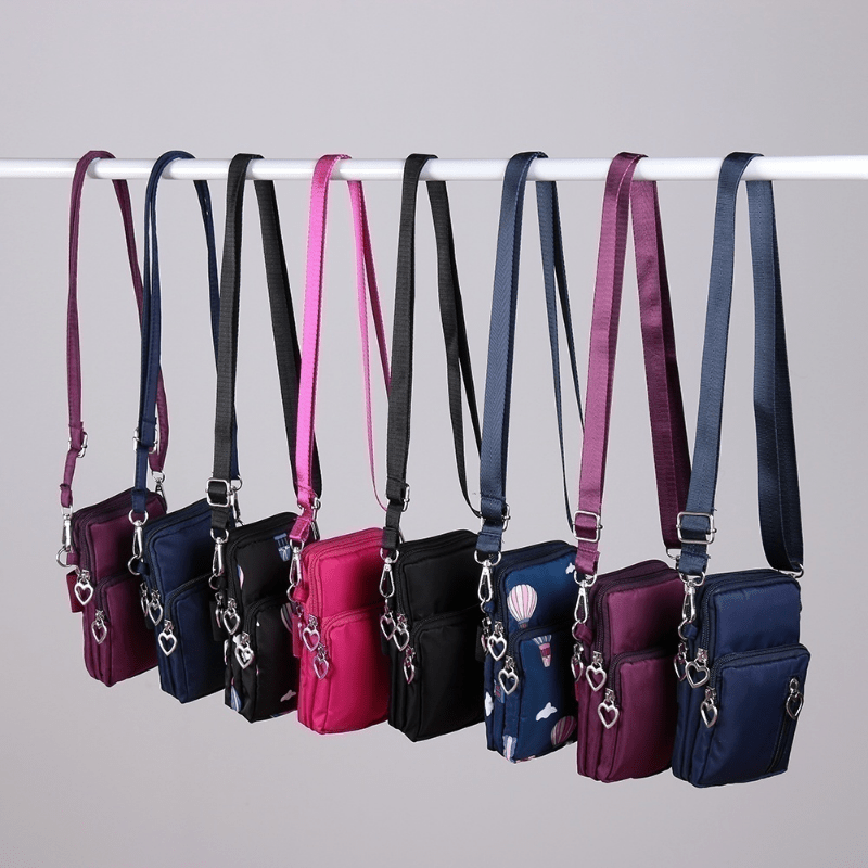 Heart Zipper Ring Shoulder Bag Waterproof Layered Crossbody Bag