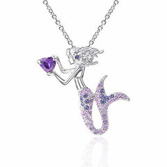Sweet Mermaid Pendant Necklace Girls Birthday Gift