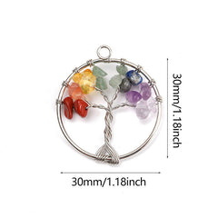 Tree of Life Pendant Necklace Natural Stone Healing Crystal Necklace