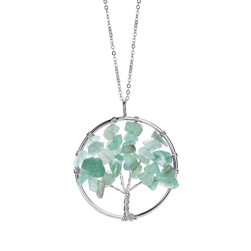 Tree of Life Pendant Necklace Natural Stone Healing Crystal Necklace