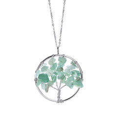 Tree of Life Pendant Necklace Natural Stone Healing Crystal Necklace