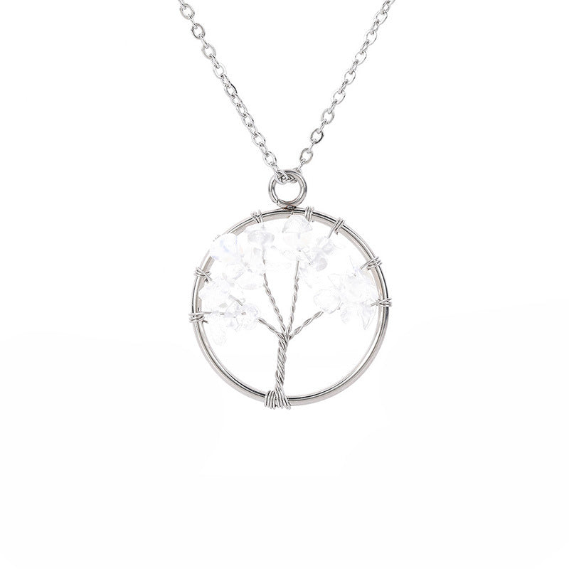 Tree of Life Pendant Necklace Natural Stone Healing Crystal Necklace