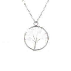 Tree of Life Pendant Necklace Natural Stone Healing Crystal Necklace