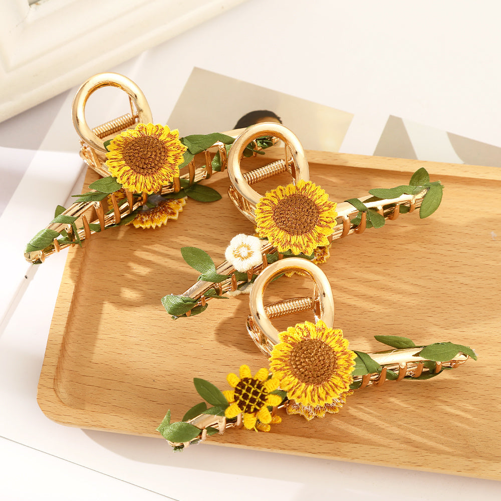 Boho Sunflower Hair Claw Clips for Women Girls