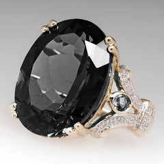 Men's Ring with Two Sapphire Goose Eggs for Engagement