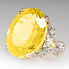 Men's Ring with Two Sapphire Goose Eggs for Engagement