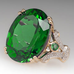 Men's Ring with Two Sapphire Goose Eggs for Engagement