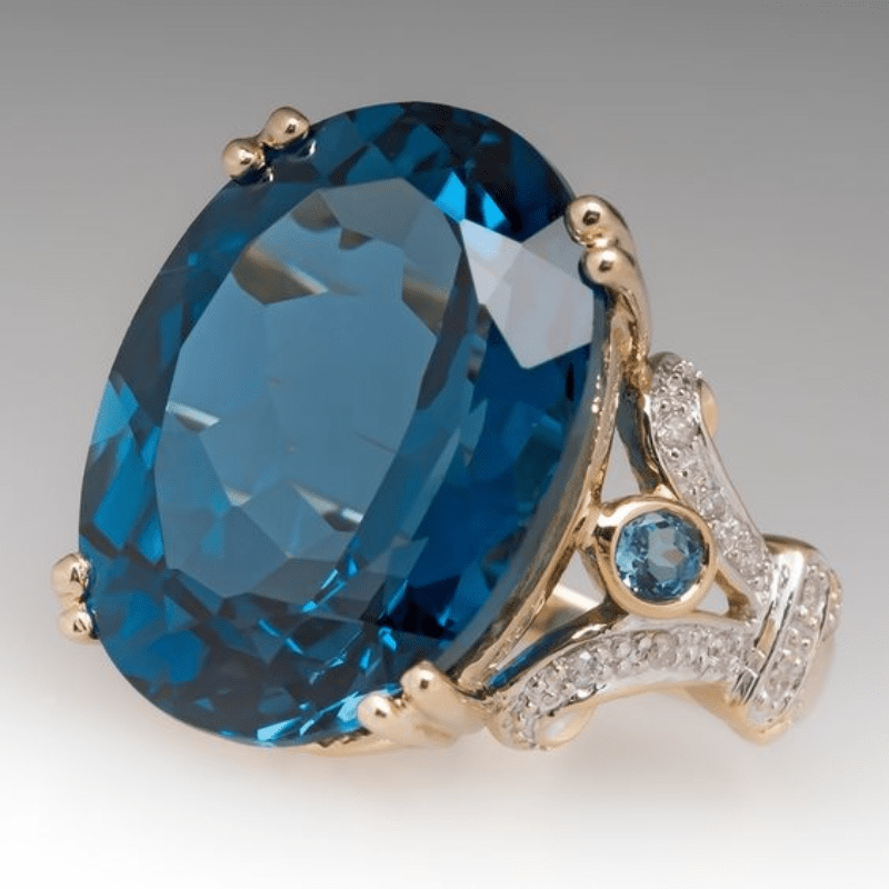 Men's Ring with Two Sapphire Goose Eggs for Engagement