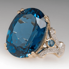 Men's Ring with Two Sapphire Goose Eggs for Engagement
