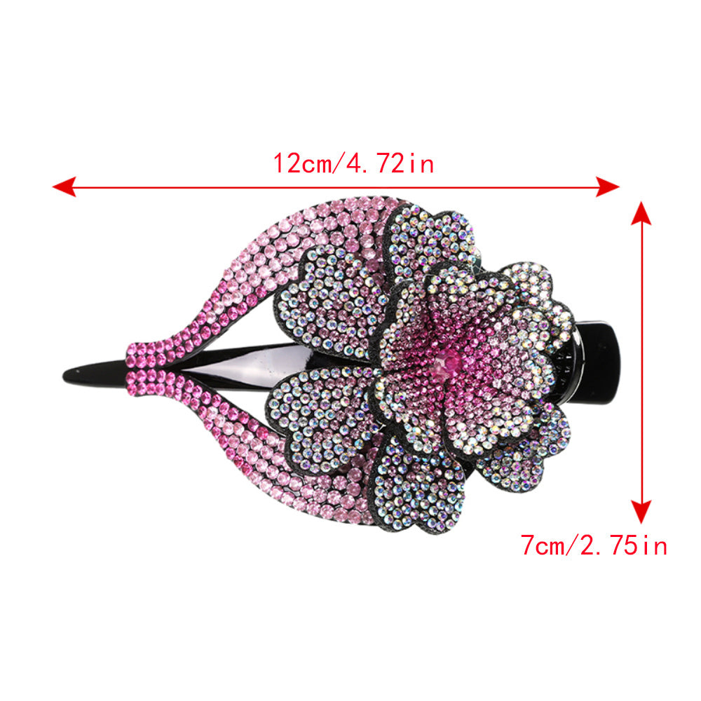 Colorful Rhinestone Flower Hair Claw for Women Hair Accessories