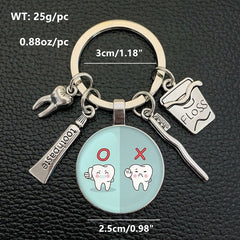 Toothbrush Toothpaste Keychain Tooth Key Ring Key Chain Jewelry Accessory Gift