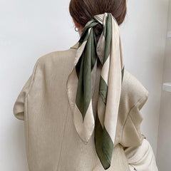 Vintage Block Neckerchief Silk Square Scarf Bandana Head Wrap