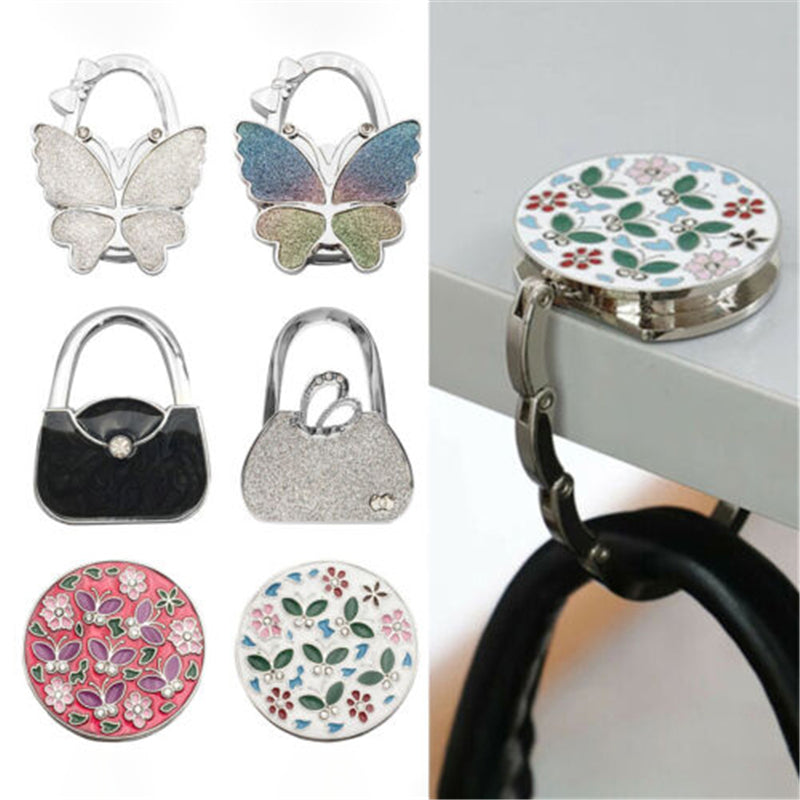 Round Foldable Table Hook Bag Handbag Hanger Cat Butterfly Heart Shape Hooks