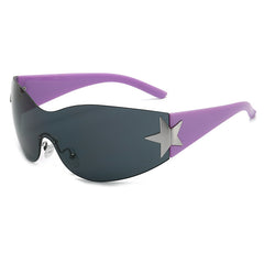 Y2K Rimless Sunglasses Cyberpunk Star UV400